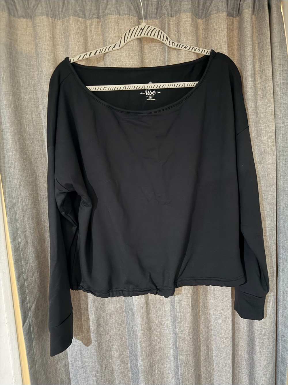 LulaRoe Rise Balance Black off the shoulder top